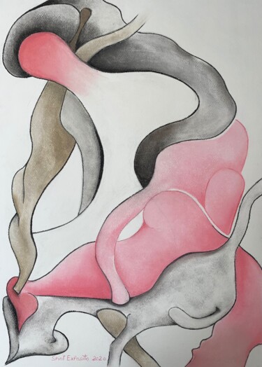 Zeichnungen mit dem Titel "Le parfum des sens" von Spirit Exposito, Original-Kunstwerk, Pastell