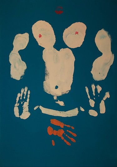 Pittura intitolato "Blue naked man" da Casal, Opera d'arte originale, Acrilico