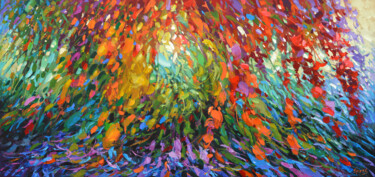 Картина под названием "Autumn emeralds 3" - Spiros, Подлинное произведение искусства, Акрил