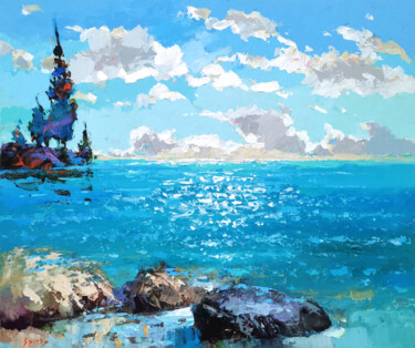 Peinture intitulée "Day by the sea" par Spiros, Œuvre d'art originale, Acrylique