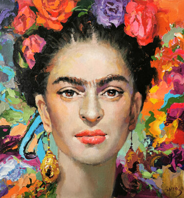 Painting titled "Frida" by Spiros, Original Artwork, Acrylic