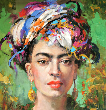 Painting titled "Frida's Youth" by Spiros, Original Artwork, Acrylic