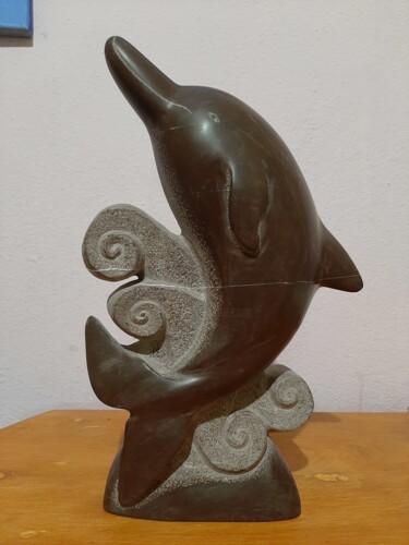 Sculpture intitulée "Δελφίνι" par Spiros Gremo, Œuvre d'art originale, Pierre