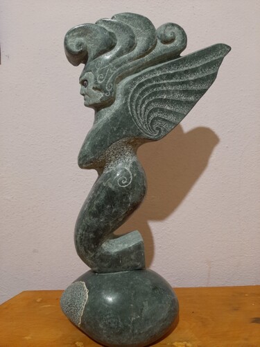 Sculpture titled "Άγγελο" by Spiros Gremo, Original Artwork, Stone