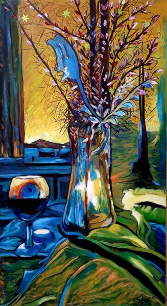Painting titled "Glass ey" by Spiros Gremo, Original Artwork, Acrylic