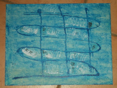 Peinture intitulée "les poissons" par Stefpit, Œuvre d'art originale