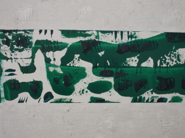 Peinture intitulée "bandeau verdatre" par Stefpit, Œuvre d'art originale
