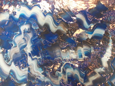 Peinture intitulée "bleu flouté" par Stefpit, Œuvre d'art originale, Acrylique