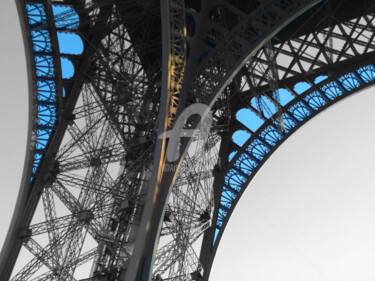 Fotografia intitolato "Eiffel tower black…" da Splash, Opera d'arte originale