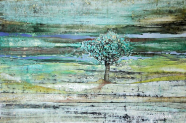 Peinture intitulée "strates et arbre" par Spoek, Œuvre d'art originale