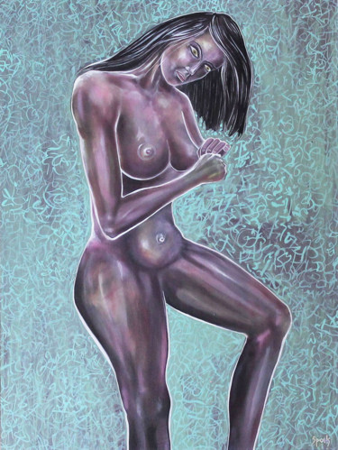 Peinture intitulée "nudité" par Spoek, Œuvre d'art originale