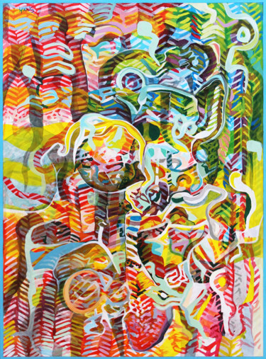 Peinture intitulée "curieux mélanges" par Spoek, Œuvre d'art originale