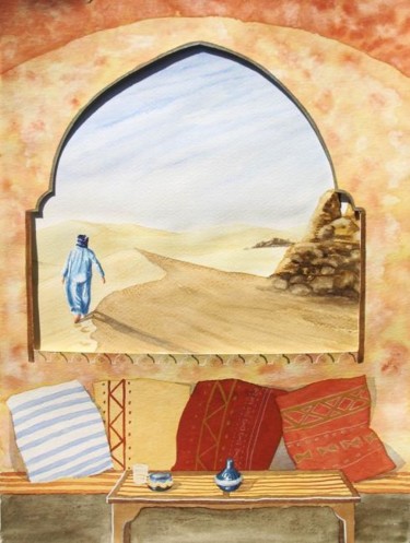 Peinture intitulée "MAQUETTE 1: niche à…" par Saïd Serge Berkane, Œuvre d'art originale