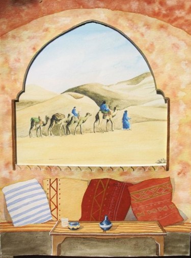 Painting titled "MAQUETTE 5: niche à…" by Saïd Serge Berkane, Original Artwork
