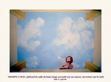 Painting titled "TROMPE L'OEIL: plaf…" by Saïd Serge Berkane, Original Artwork