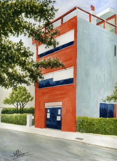 Peinture intitulée "FRUGES (Le Corbusie…" par Saïd Serge Berkane, Œuvre d'art originale