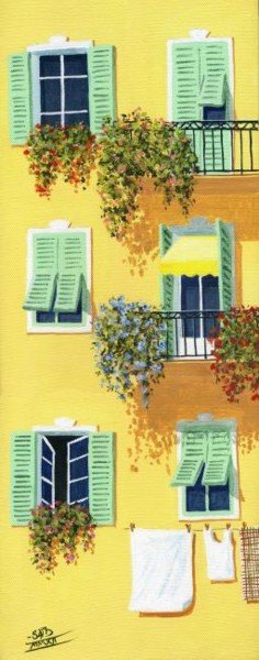 Peinture intitulée "Soleil en façade" par Saïd Serge Berkane, Œuvre d'art originale, Huile