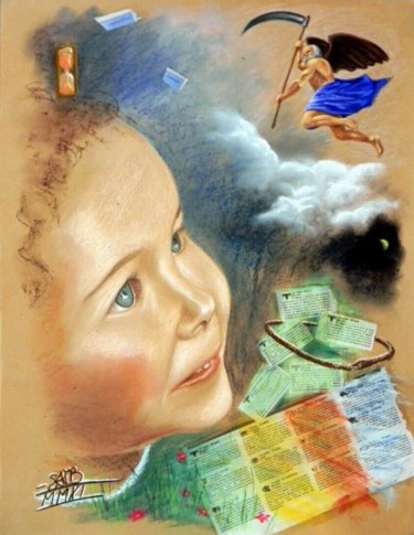Painting titled "Allégorie de l'enfa…" by Saïd Serge Berkane, Original Artwork