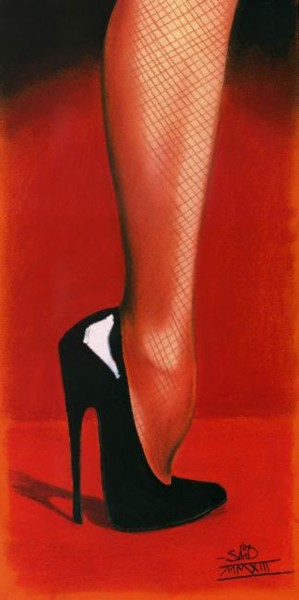 Malerei mit dem Titel "Talon aiguille" von Saïd Serge Berkane, Original-Kunstwerk, Pastell