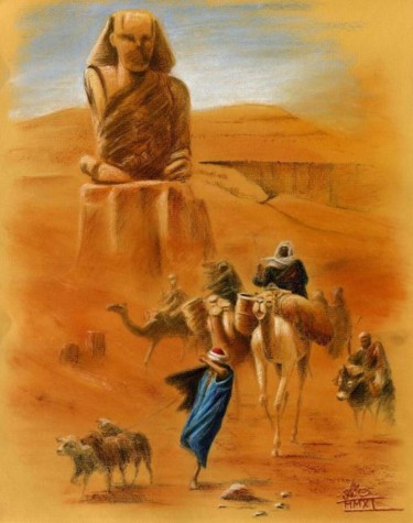 Peinture intitulée "Tempête de sable" par Saïd Serge Berkane, Œuvre d'art originale, Huile
