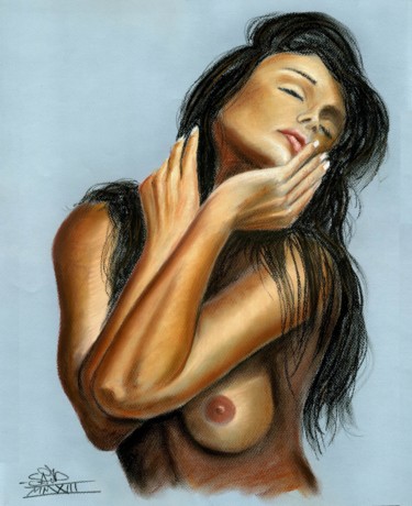 Peinture intitulée "Femme sensuelle" par Saïd Serge Berkane, Œuvre d'art originale