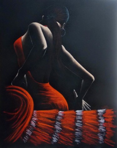Painting titled "Flamenca, les courb…" by Saïd Serge Berkane, Original Artwork, Oil