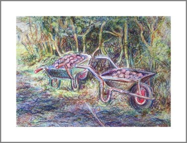 Painting titled "Spuds in Barrows" by Anna Shipstone, Original Artwork, Other