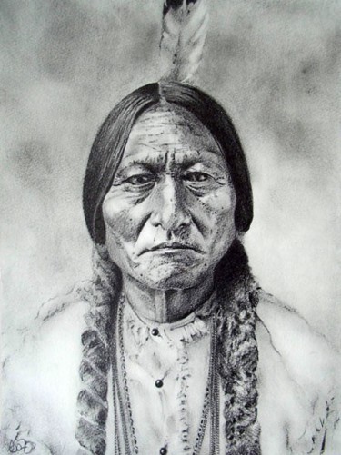 Painting titled "Sitting Bull" by Anna Shipstone, Original Artwork