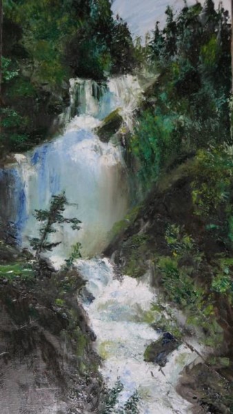 Pittura intitolato "cascata.jpg" da Gabriele Scartozzi, Opera d'arte originale, Olio