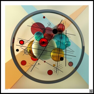 Painting titled "Had Kandinsky maar…" by Squarteds, Original Artwork, Digital Painting Mounted on Other rigid panel