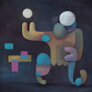 Painting titled "Kung Fu Tetris" by Antony Squizzato, Original Artwork