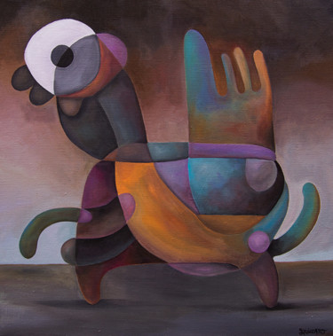 Peinture intitulée "A l'affüt" par Antony Squizzato, Œuvre d'art originale