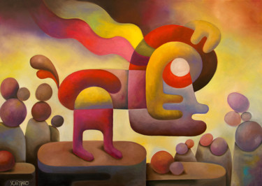 Peinture intitulée "Canopée" par Antony Squizzato, Œuvre d'art originale, Huile