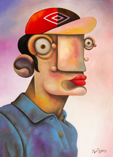 Painting titled "Stronzo" by Antony Squizzato, Original Artwork, Oil