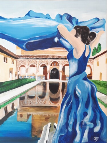 Картина под названием "Danse andalouse" - Sandrine Rouge-Boin, Подлинное произведение искусства, Акрил Установлен на Деревян…