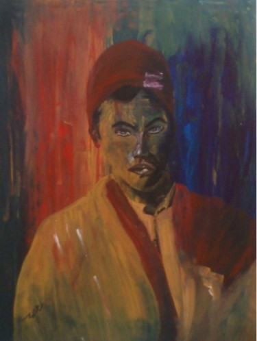 Peinture intitulée "Regard marocain" par Srourounaima, Œuvre d'art originale, Gouache