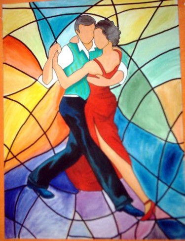 Painting titled "tango" by Sandra Soler, Original Artwork, Other