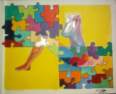 Pintura titulada "puzzle" por Sandra Soler, Obra de arte original, Otro