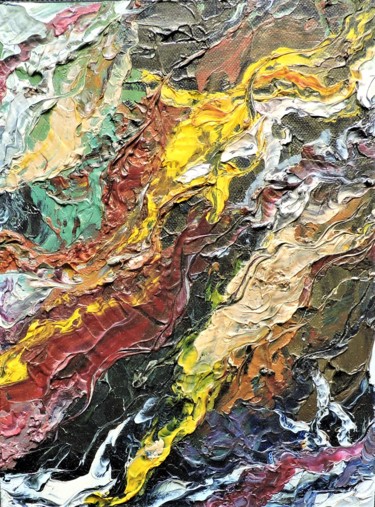 Malerei mit dem Titel "GOOGLE MAP" von Svetlana Sokolova, Original-Kunstwerk, Öl