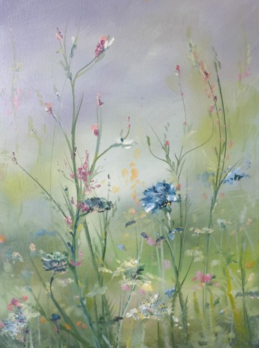 Pittura intitolato "MEADOW FLOWERS 3" da Svetlana Sokolova, Opera d'arte originale, Olio