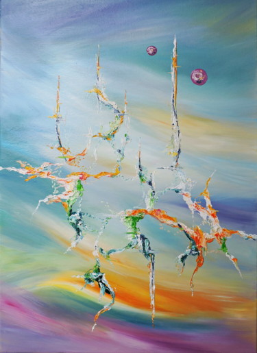 Painting titled "DANCE OF THE SPACE…" by Svetlana Sokolova, Original Artwork, Oil