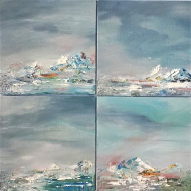 Schilderij getiteld "MOUNTAIN MIRAGES qu…" door Svetlana Sokolova, Origineel Kunstwerk, Olie