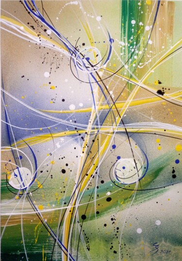 Malerei mit dem Titel "INTERCONNECTION ON…" von Svetlana Sokolova, Original-Kunstwerk, Acryl