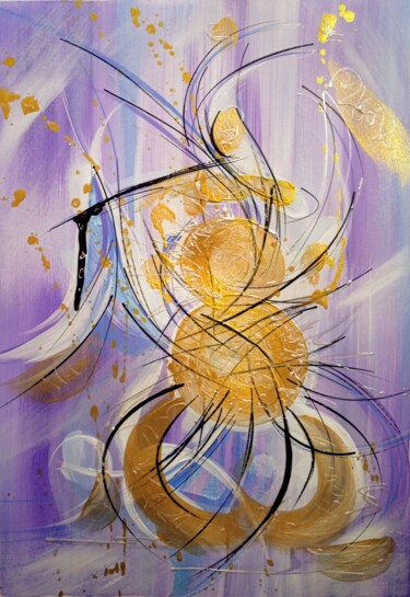 Painting titled "GOLD THORN SNOWMAN…" by Svetlana Sokolova, Original Artwork, Acrylic