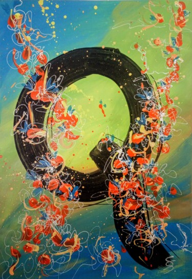 Peinture intitulée ""Q"" par Svetlana Sokolova, Œuvre d'art originale, Acrylique