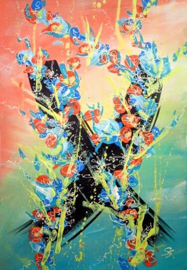 Peinture intitulée ""X"" par Svetlana Sokolova, Œuvre d'art originale, Acrylique