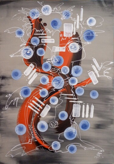 Peinture intitulée "GUITAR PLAYER" par Svetlana Sokolova, Œuvre d'art originale, Acrylique