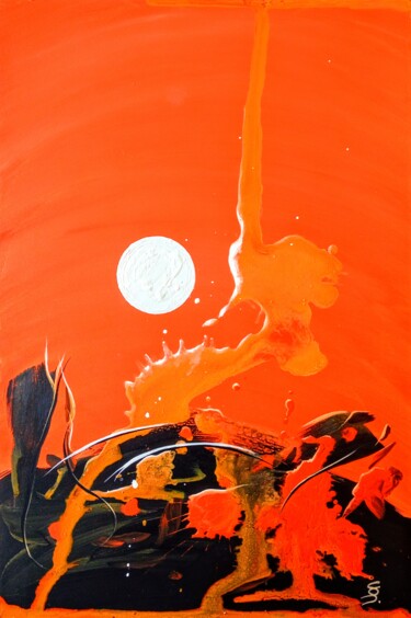 Malerei mit dem Titel "SUPERMOON" von Svetlana Sokolova, Original-Kunstwerk, Acryl