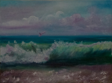 Painting titled "The Wave" by Svetlana Solovyeva, Original Artwork