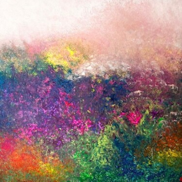Painting titled "Flowers Field" by Sstagioni  Art, Original Artwork, Acrylic Mounted on Wood Stretcher frame